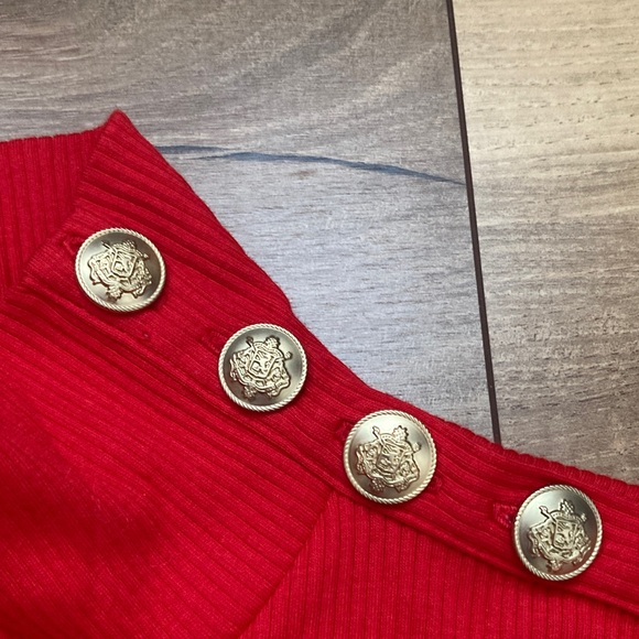 J Crew Vintage Ribbed Turleneck Gold Buttons - Picture 5 of 11